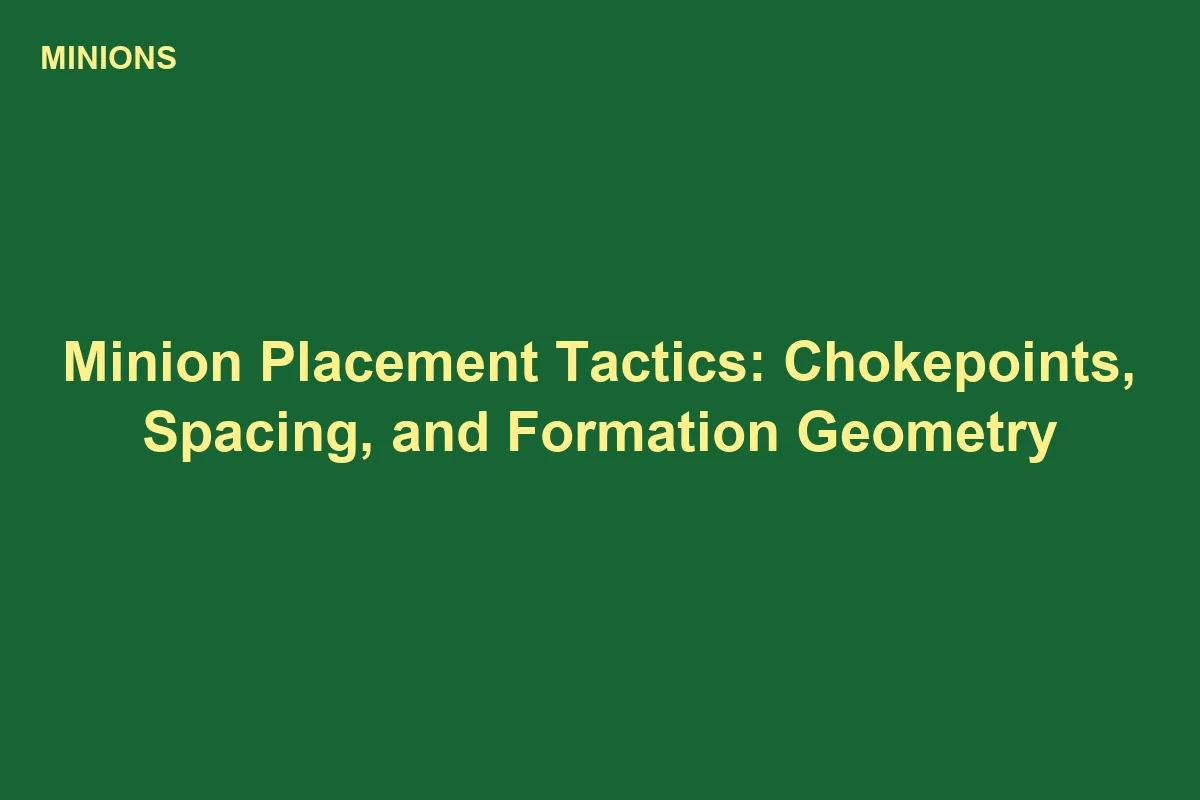 Be The Final Boss Minion Placement Tactics: Chokepoints, Spacing, and Formation Geometry