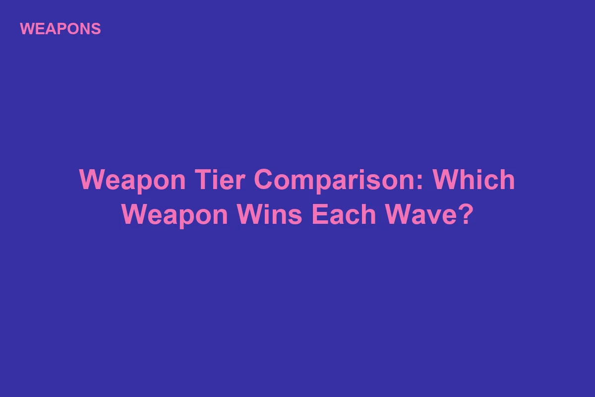 Be The Final Boss Weapon Tier Comparison: Which Weapon Wins Each Wave?
